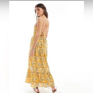 Mango Floral Yellow Maxi Dress